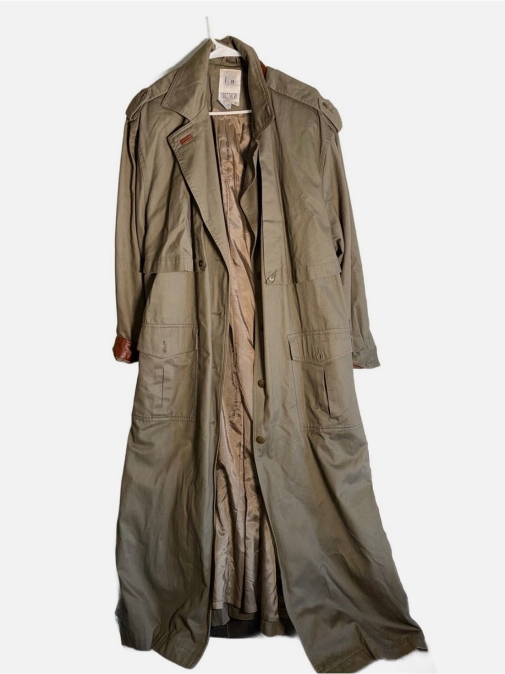 Authentic Vintage TOGETHER! Trench Coat Olive Green Women’s size 18